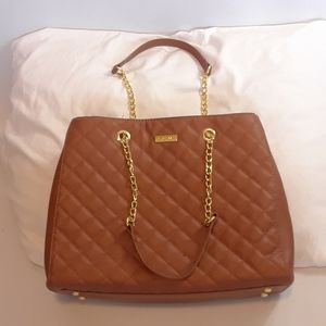 Joy and Iman quilted leather tote handbag